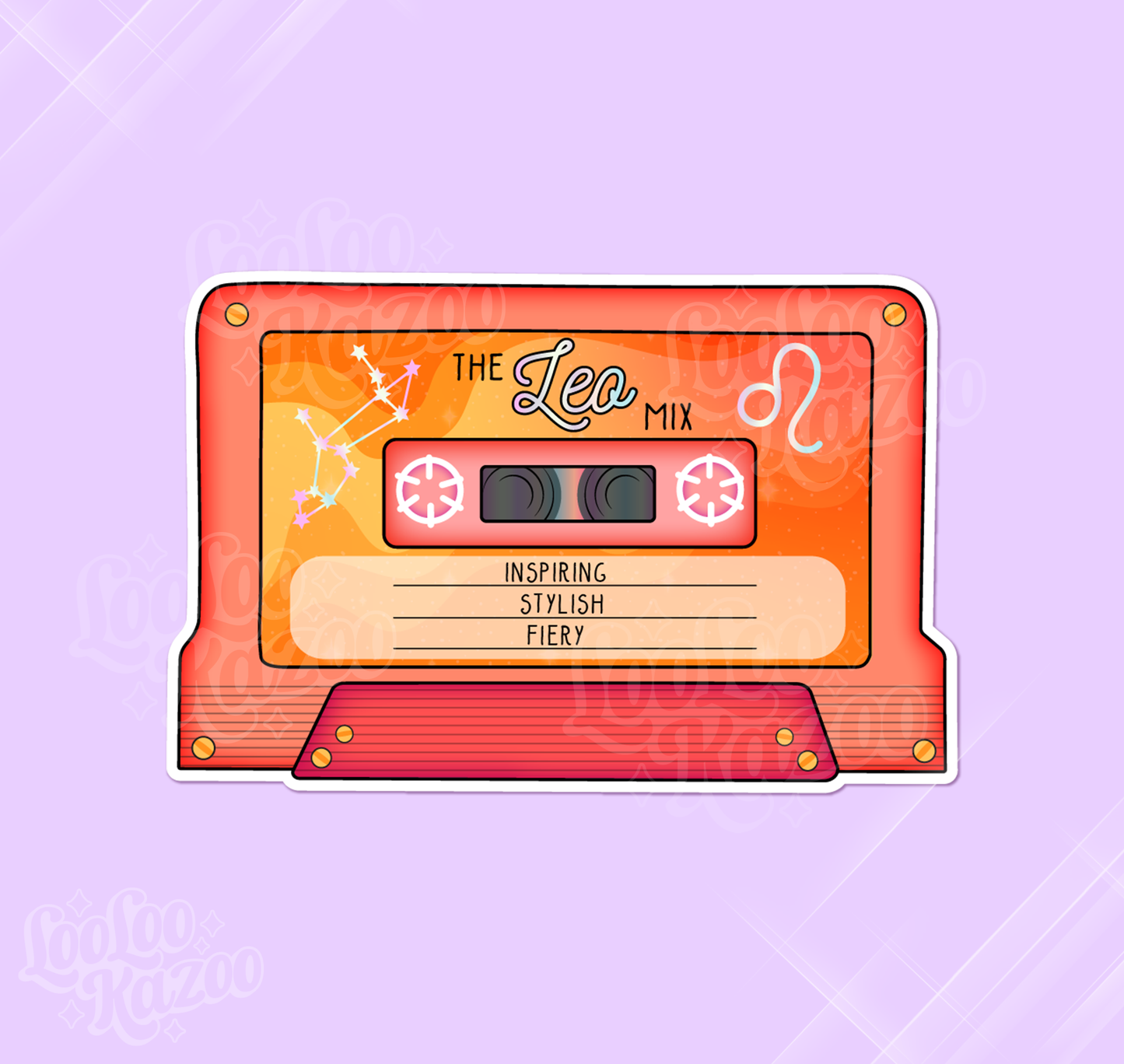 Leo Zodiac Mixtape Vinyl Sticker, Astrology Sticker