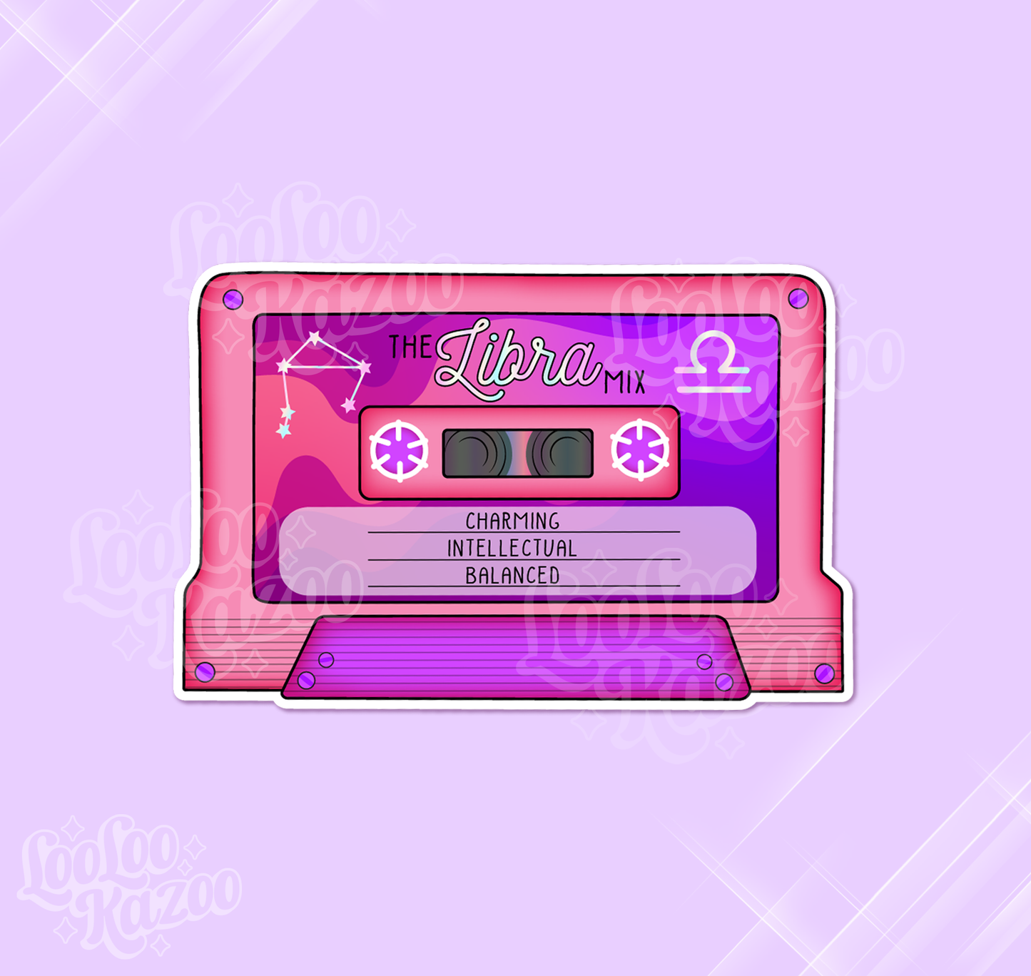 Libra Zodiac Mixtape Vinyl Sticker, Astrology Sticker