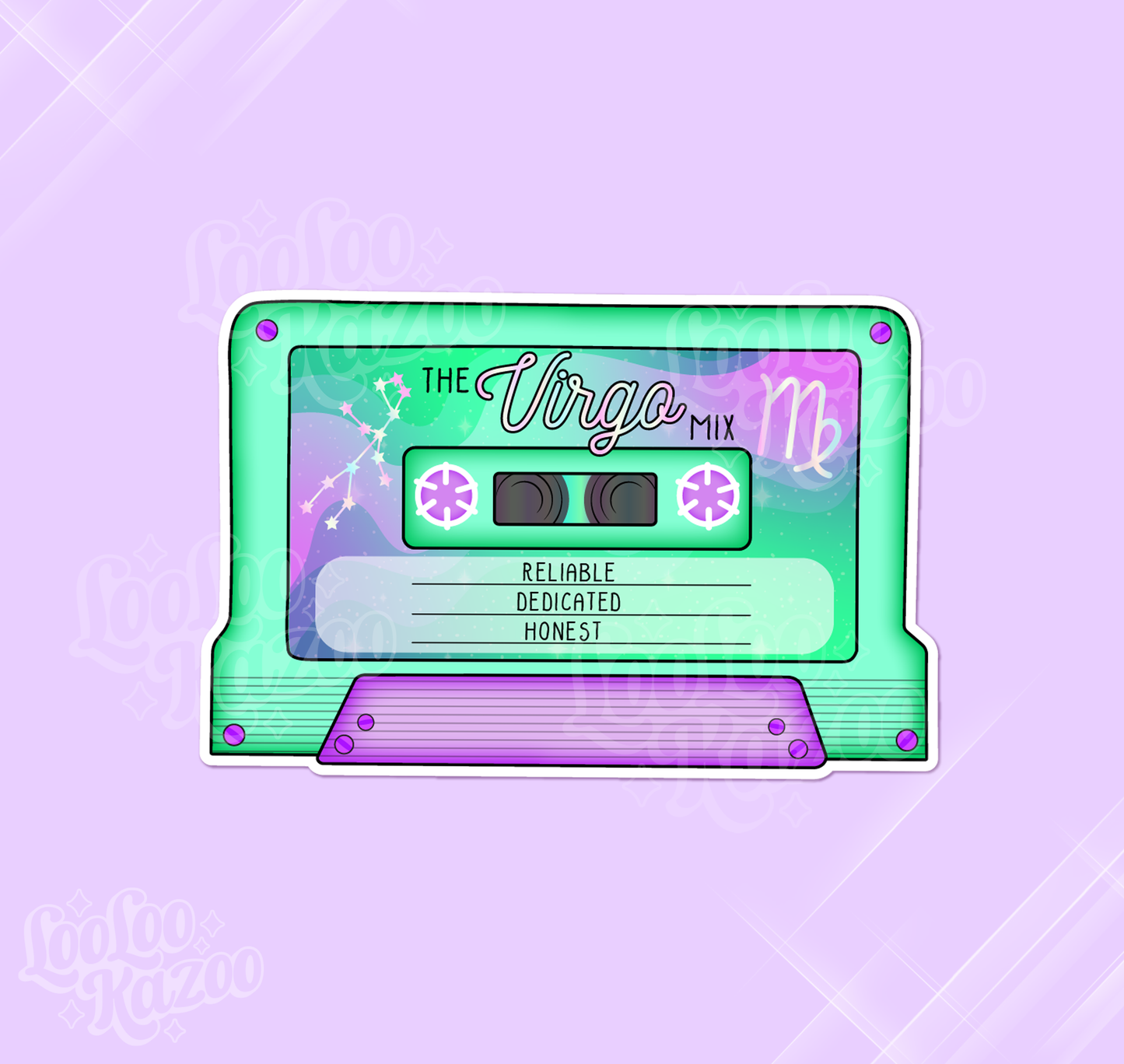 Virgo Zodiac Mixtape Vinyl Sticker, Astrology Sticker