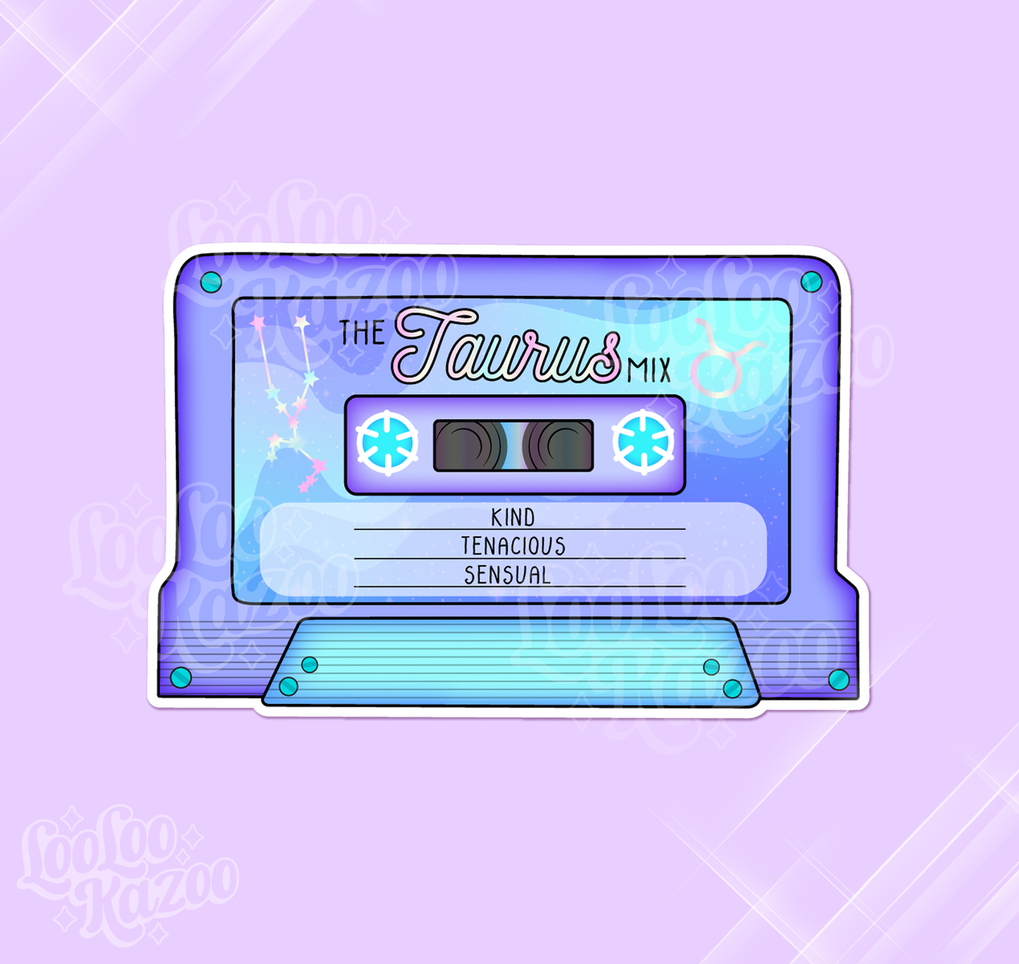 Taurus Zodiac Mixtape Vinyl Sticker, Astrology Sticker