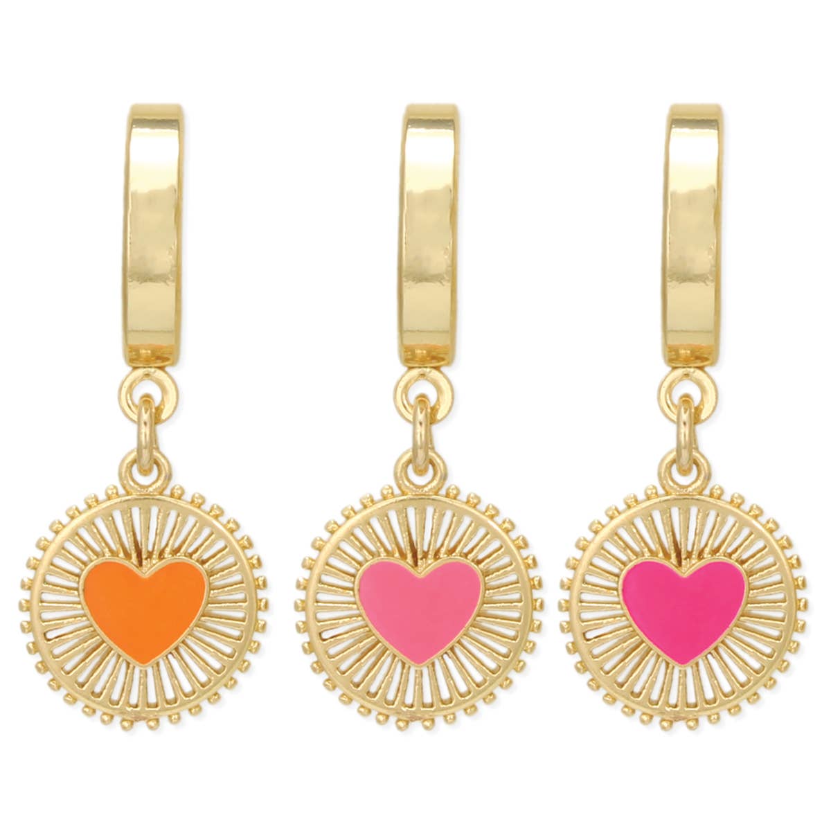 Sweet Hearts Gold Hoops Earring Set