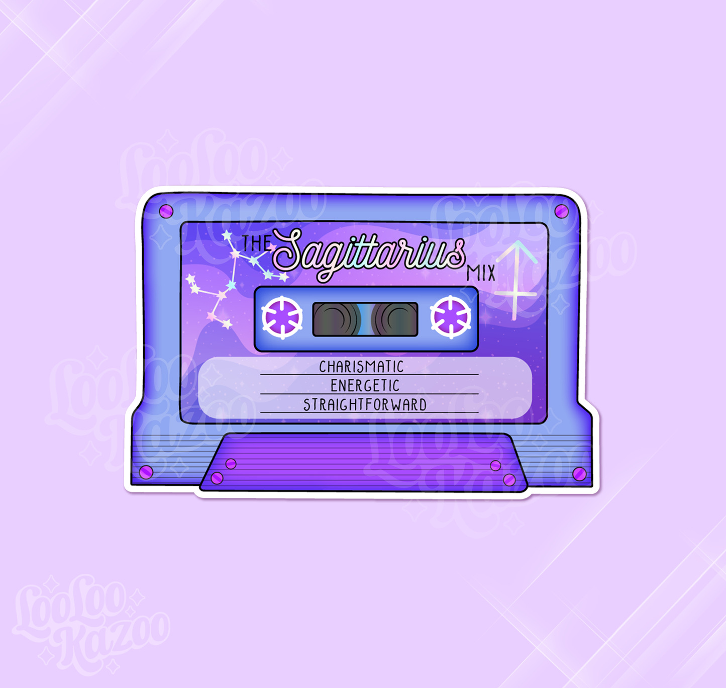 Sagittarius Zodiac Mixtape Vinyl Sticker, Astrology Sticker
