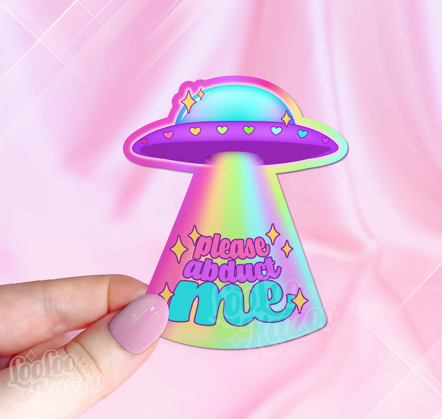 Please Abduct Me UFO Vinyl Sticker